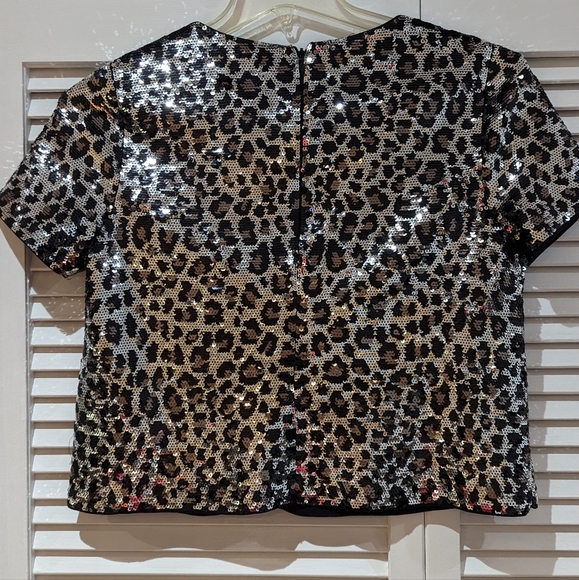 Michael Kors sequin crop top cheetah print - Picture 5 of 6